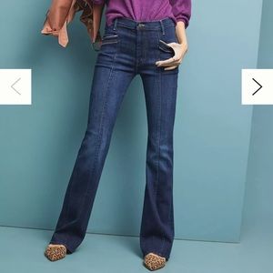 MOTHER The Drama High-Rise Flare Jeans Size 29 Slant Pockets Retro Vintage 1970s